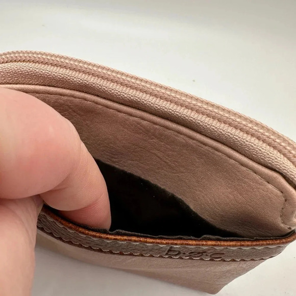 BoC Born Concept Pink Brown Faux Vegan Leather Small Wristlet Coin Purse Pouch - Picture 4 of 4